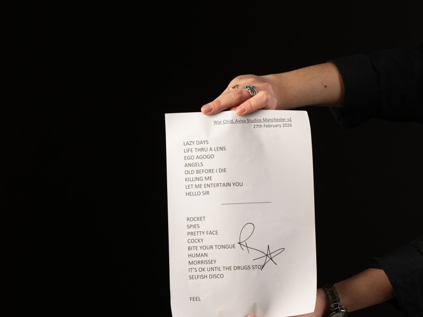 Robbie Williams Signed Setlist
